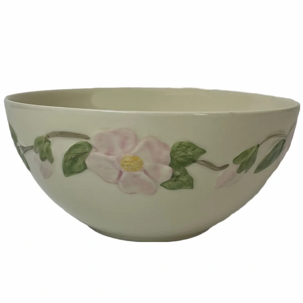 Vintage Desert Rose Franciscan Large Serving Bowl Hand Painted Floral Roses